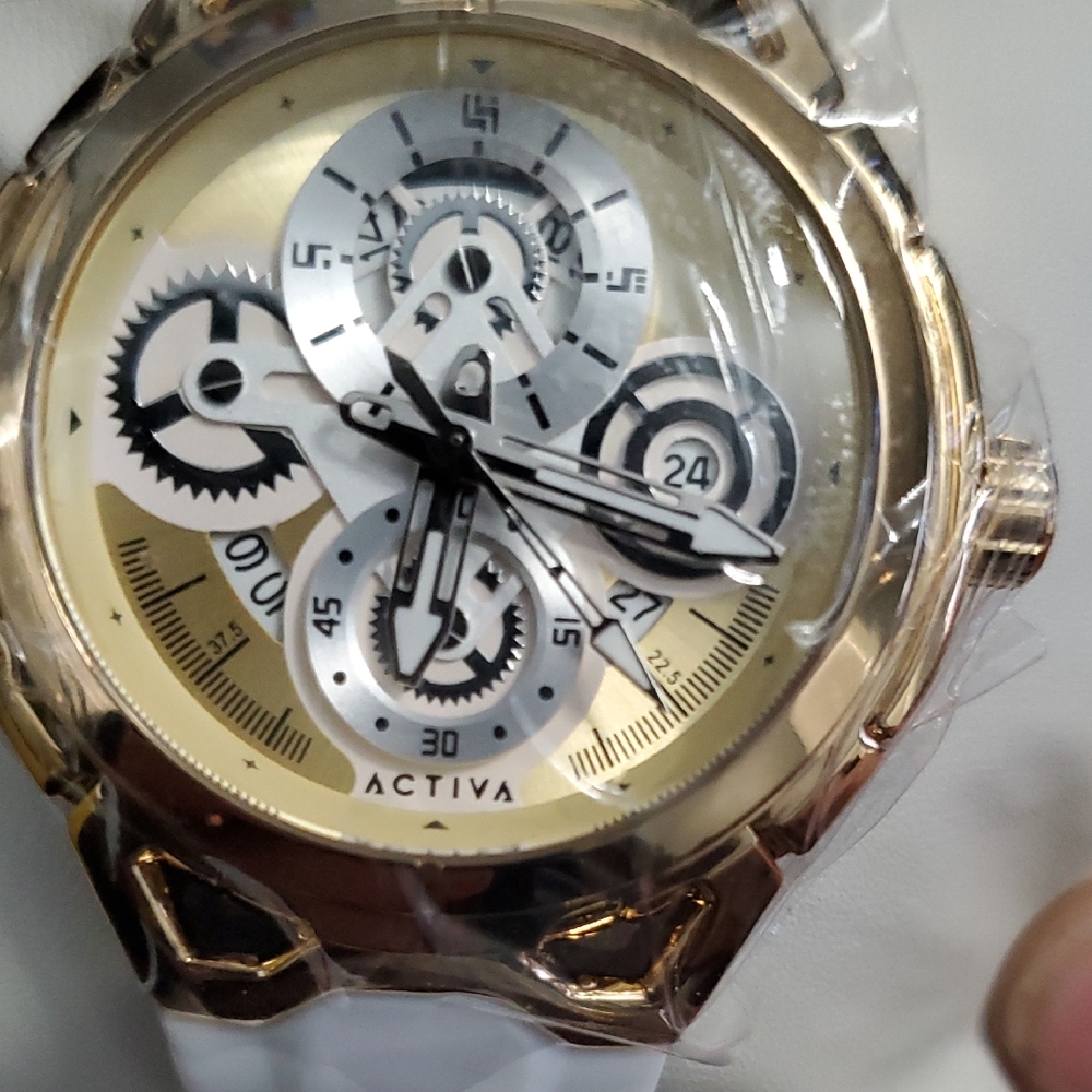Activa Men’s Gold-Tone Mechanical Dial Watch